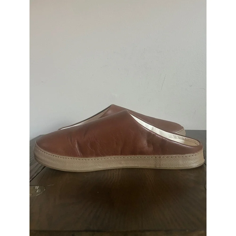 Olukai Hamani Brown Leather Mules Slip On Men's Size 13